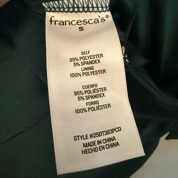 Audrey Parks Francesca’s Tie-Shoulder Forest Green Wide-Leg Jumpsuit Women - Picture 8 of 9